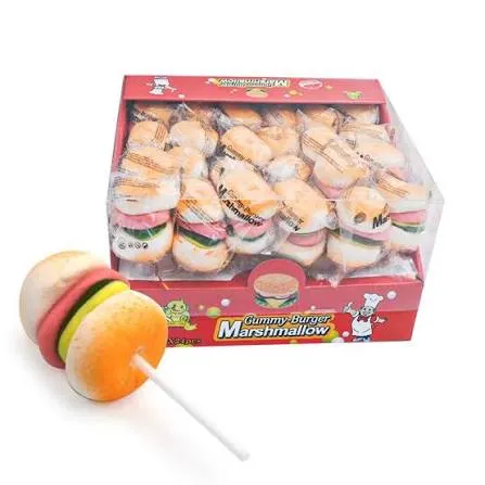 Marshmallow gummy burger pop
