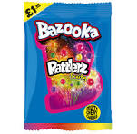 Bazooka rattlers fruity chewy candies