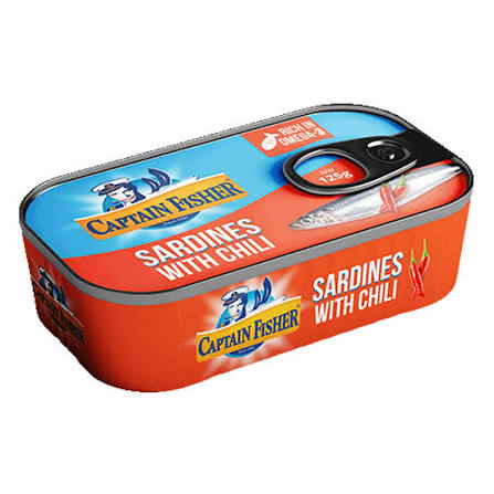 كابتن FISHER SARDINES مع فلفل حار 125G