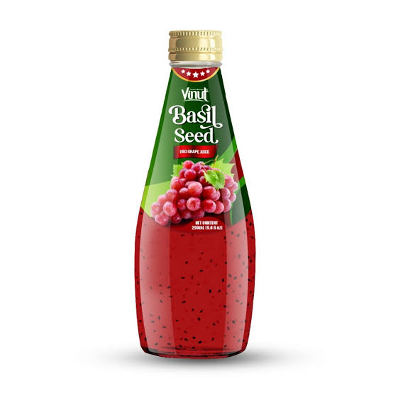 Vinut basil seed red grape juice