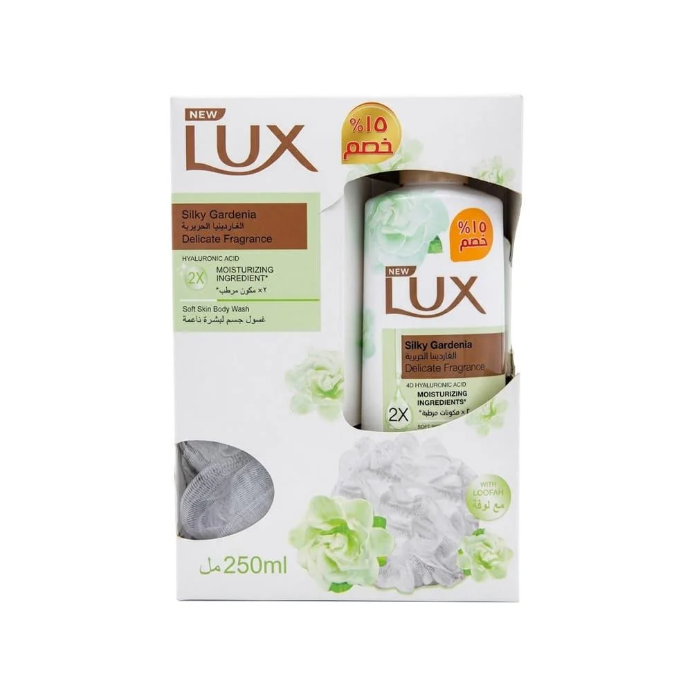 lux showergardenia with loufah 250ml
