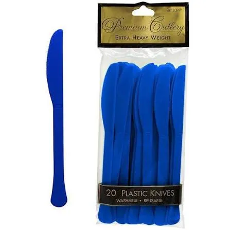 سكاكين بلاستك ازرق