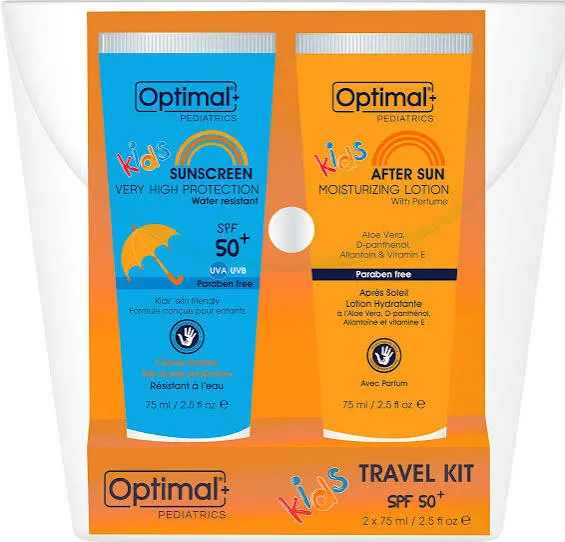 Opimal travel kit kids sunscreen and after sun