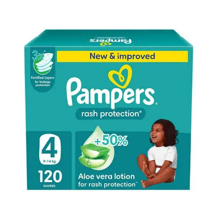 Pampers size 4 giant box 120 diapers