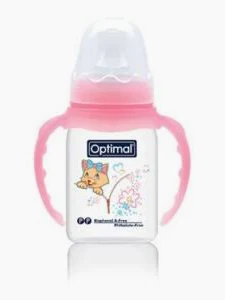 Narrow Neck Orthodontic Feeding Bottle- Handle 140ml - Optimal