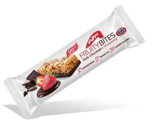 Poppins fruity bites dark chocolate and strawberry
