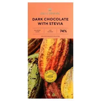 Dark chocolate with stevia 74% no added sugar