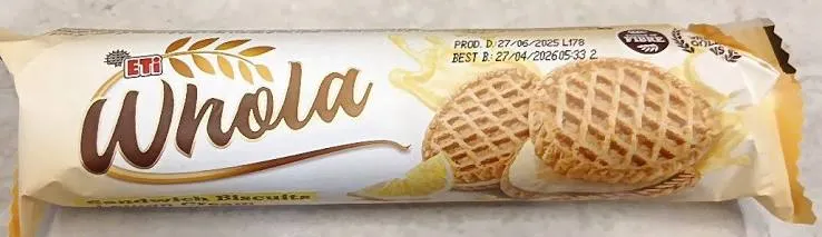 Eti whola sandwich biscuits lemon cream