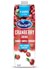 Ocean spray cranberry drink no sugar 1L