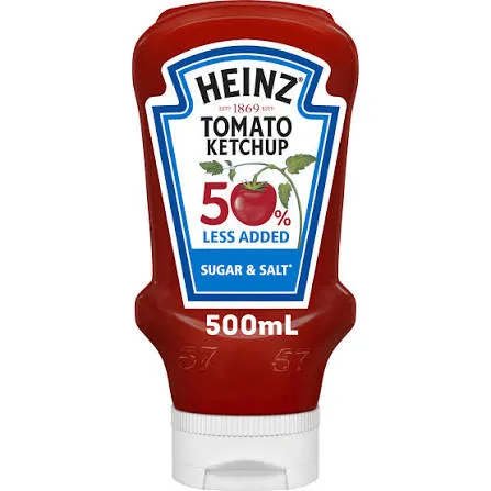 Heinz tomato ketchup 50% less sugar and salt