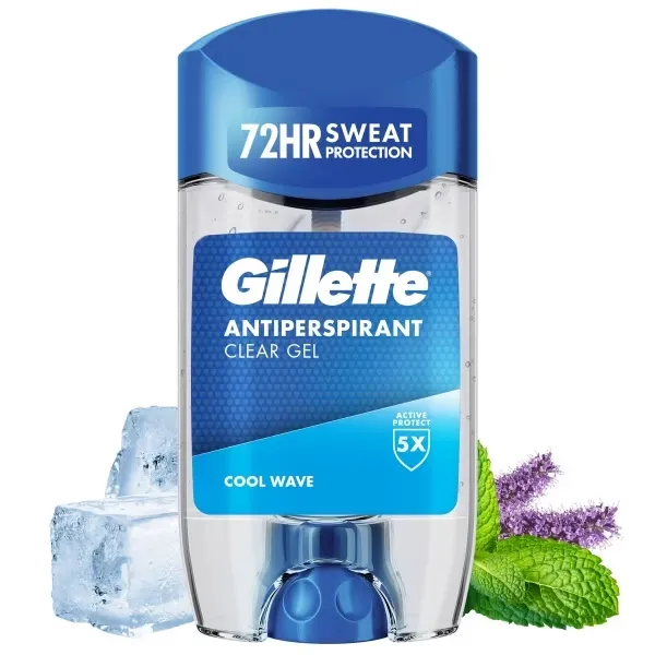 Gillette antiperspirant clear gel cool wave