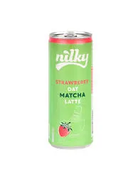 Nilky strawberry oat matcha latte
