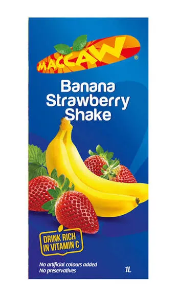 Maccaw banana strawberry shake 1L