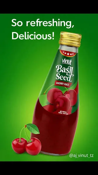 Vinut basil seed cherry juice