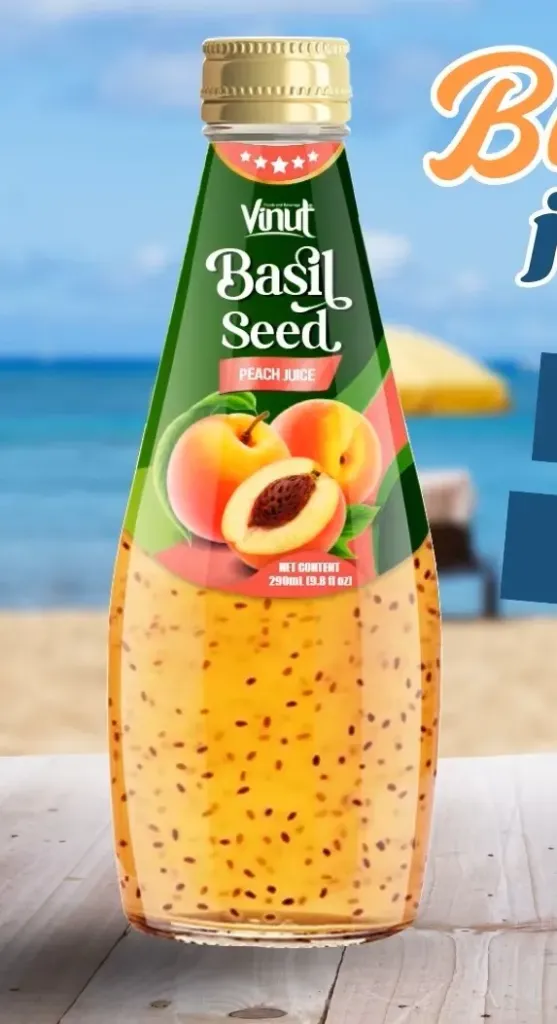 Vinut basil seed peach juice