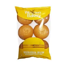 Wooden bakery burger bun without sesame