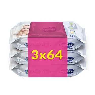Happies economy pack 3*64 wipes