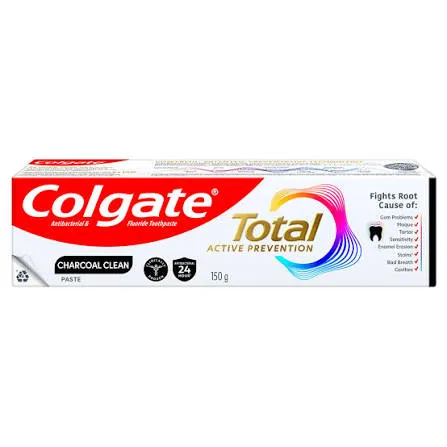 colgate total active prevention charcoal clean