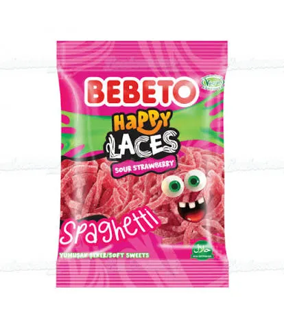 bebeto spaghetti  sour strawberry 80gr