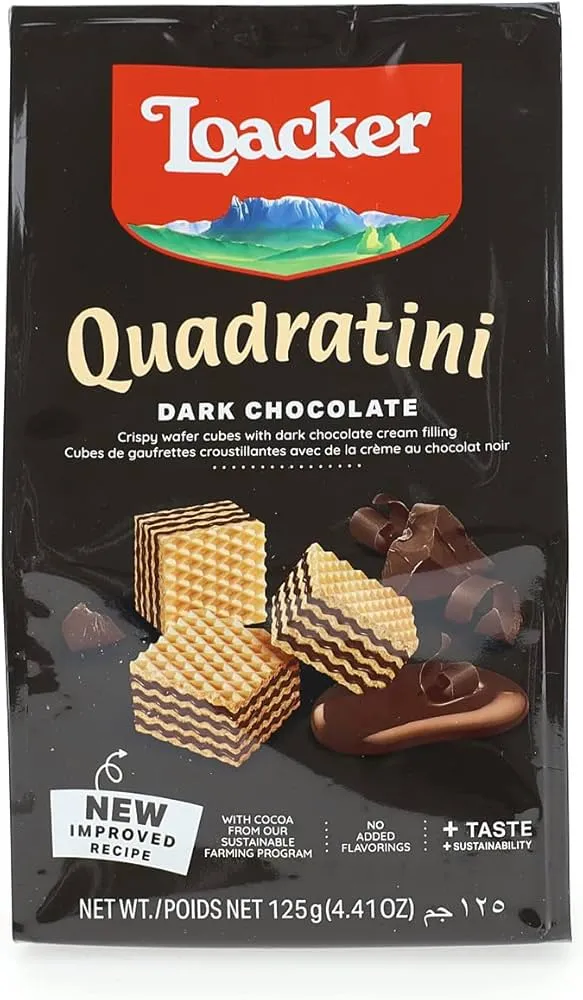 [9132] Loacker waffer Quadratini  double chocolate 125 Gr