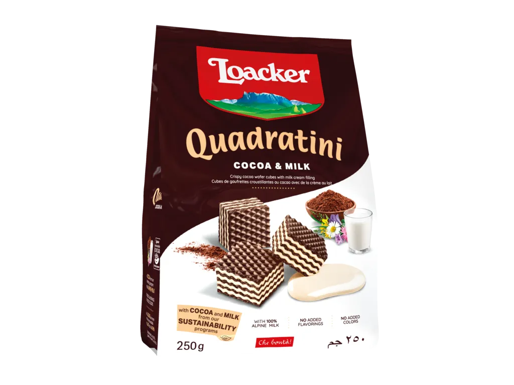 [100716] Loacker waffer Quadratini coco & milk 125 Gr