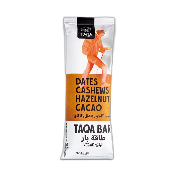 taqa bars dates cashews hazelnut cacao 40gr