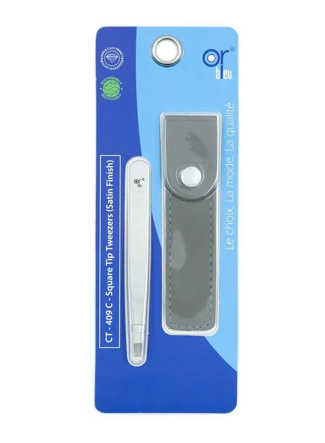 ct - 409 c - square tip tweezers satin finish