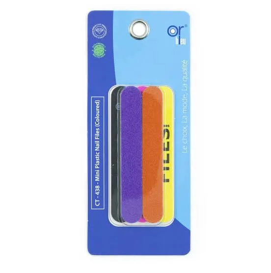 ct - 438 - mini plastic nail files coloured
