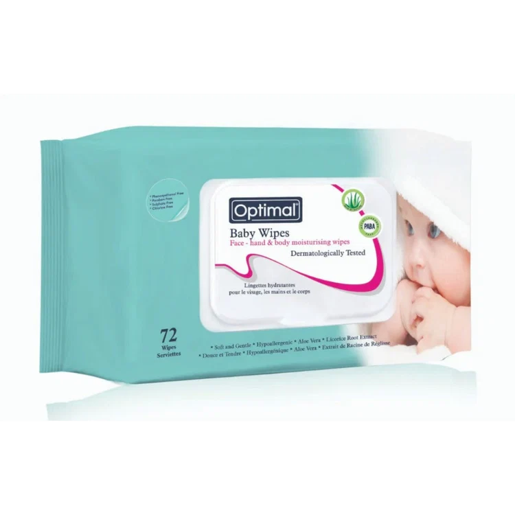 optimal baby wipes face - hand & body 72 pcs