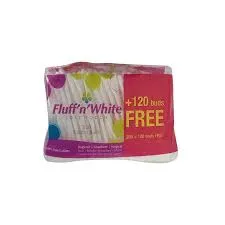 Fluff'n white 120 cotton buds