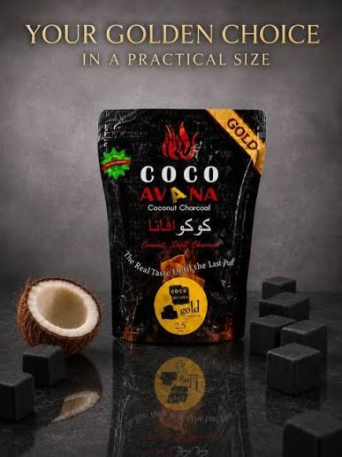 فحم كوكو افانا غولد كرتون اصفر كيلو