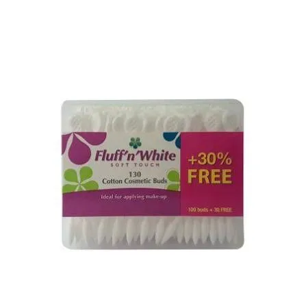 Fluff'n white 130 coton cosmetic buds 30% free