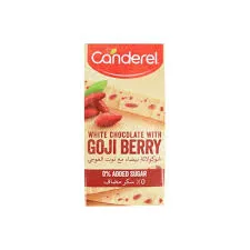 Canderel white chocolate goji berry no added sugar